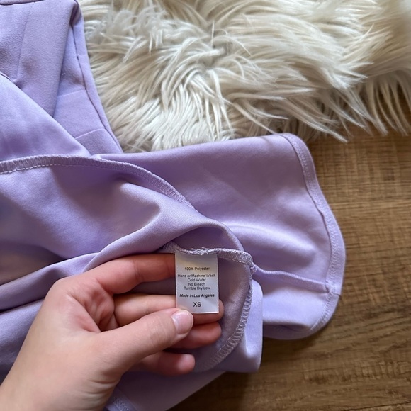 LUCY IN THE SKY Reilly Cutout Ruffle Dress In Lavender - Picture 6 of 6